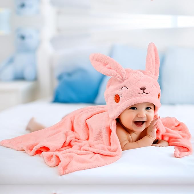 Toddler Bath Towel Hooded Kids Bath Towels for Toddlers 0-5 Years, 2-Pack Thick Absorbent Toddler Towels with Hood Baby Bath Towels, Large 50''x32'' Hooded Baby Towels with Hood for Girl
