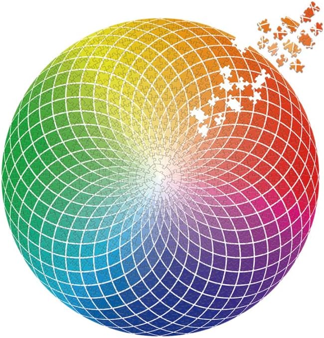 MaxRenard Game 1000 Pieces Jigsaw Puzzle Round Puzzle Toy Gradient Color