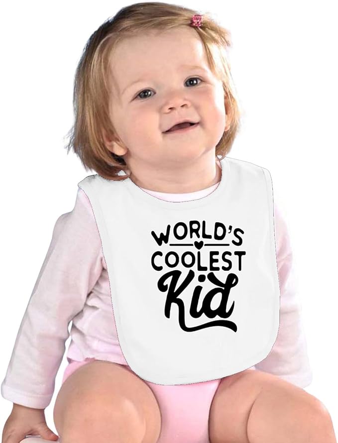 World's Coolest Kid Funny Cute Humor Infant Premium Jersey Baby Bib