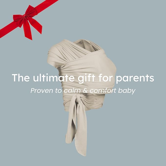 snuggle me Baby Wrap | Hands-Free Baby Wraps Carrier, Easy-Tie Baby Sling Carrier, Baby Carrier Wrap with Organic Cotton, Baby Wearing Wrap for Newborns from 0 to 18 Months (7-35 lbs) - Natural