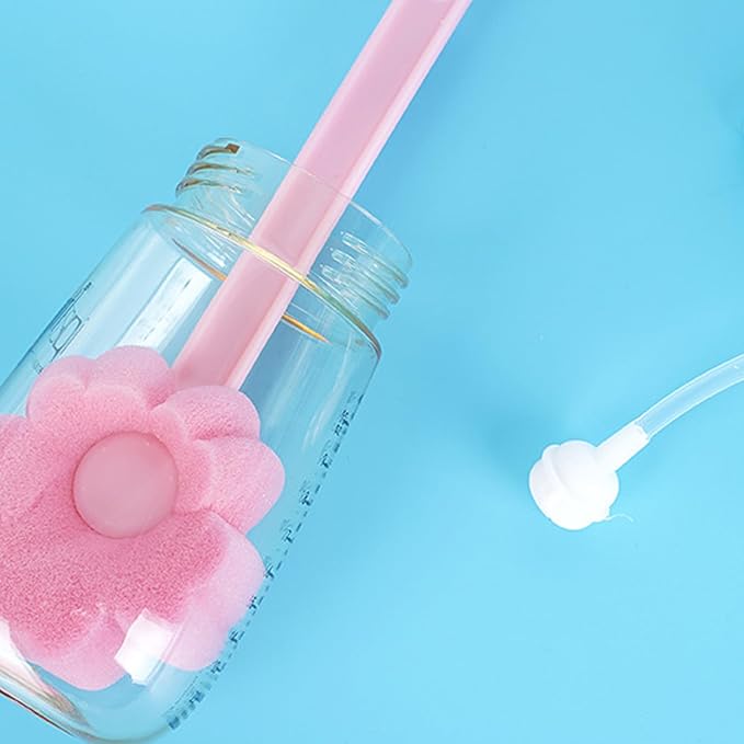 Bottle Soft Brush -Sponge Bottle Brush Soft and Easy to CleLong Bottle Brush Cleaner for Narrow Neck Bottles, Flexible Foam Bottle Cleaning Brush for Water Bottles, Vases, Baby Bottles, and Morean