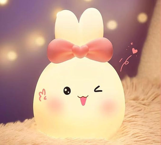 Cute Kids Night Light Night Lamp Night Lights for Kids Bedroom Toddler Baby Portable Silicone Battery Led Nightlight Nursery (Sweet Cat)