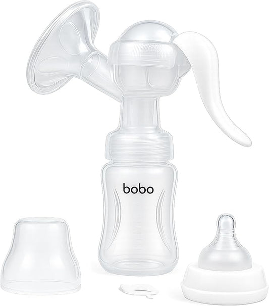 YOHKOH Manual Breast Pump with Silicone Cushion - Ultra Comfort & Quiet, BPA Free, 180ml (6oz) Milk Collector, Portable Breast Milk Catcher Baby Feeding Pumps