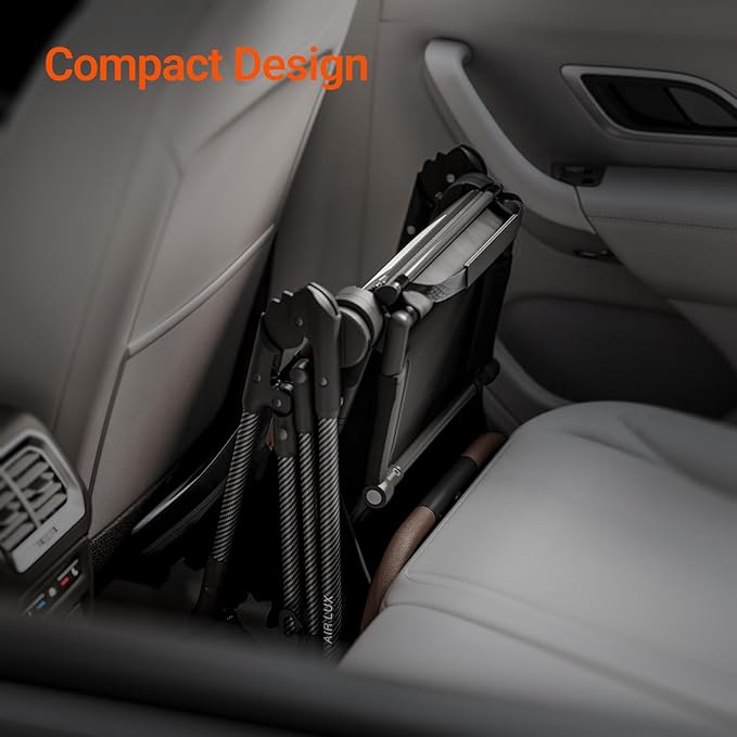 MAMAZING Air Lux Baby Stroller with Carbon Fiber Frame, One-Hand Fold & Reversible Seat, Magnetic 5-Pt Harness, Car Seat Adapter, 15.8lbs, Cinder