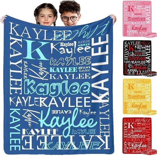 Artsadd Personalized Name Blankets for Boys Girls, Custom Navy Blue Super Soft Baby Throw Blanket Customized Girl's Blanket for Infant Newborn Custom Soft Fleece Blanket for Adults Birthday Christmas