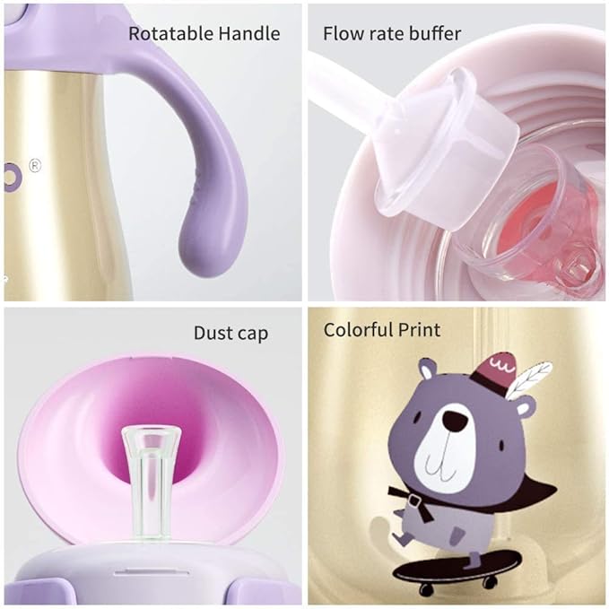 POTATO Sippy Cups For Toddlers with Straw Spill Proof, PPSU Learner Cup with Handle for Babies, Water Bottle for Baby 6 Months with 2 Type of Spout, 6 Ounce Green