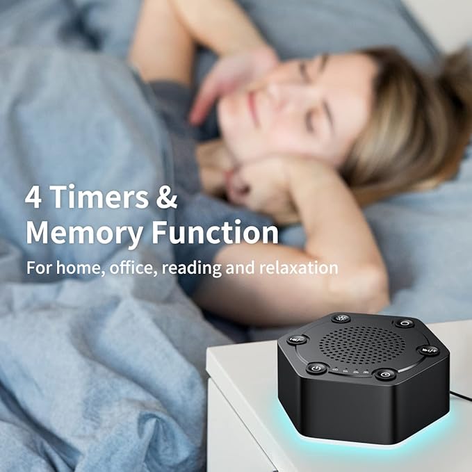 High Fidelity White Noise Sound Machines with 30 Unique Non-Looping Soothing Sounds 12 Colors Night Light 4 Timers 10-Level Brightness 32-Level Volume and Memory Function