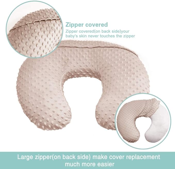 iEvolve Minky Nursing Pillow Cover Breast Feeding Pillow Cover Slipcover U Shape for Baby Boy Girl,Cover Only(PurpleRose)