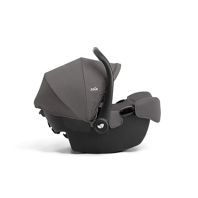 Joie Rue Lightweight Infant Car Seat & Anti-Rebound Base –Side-Impact Protection, 5-Point Harness, and UPF 50+ Canopy for Newborns and Infants (Thunder)