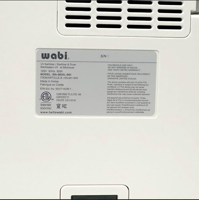 WABI UV LED 3-in-1 Sanitizer & Dryer MINI Box | Disinfect, Dry, & Store Everyday Items, Baby Feeding Gear, and Electronics | Touch Control, LED (No Mercury) | Smart Storage Mode | Fits 4-6 Baby Bottle