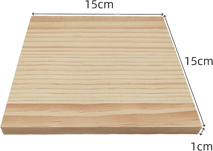 6PCS Unfinished Wood Square Blocks for Crafts, 6x6x0.4in Blank Wooden Squares Pine Wood Boards for Wood Carving,DIY Wood Coasters,Painting & Burning