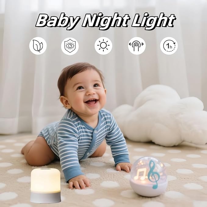Baby Night Light 3 Colors Egg Light for Nursery Rechargeable Nursery Night Light Small Cordless Table&Bedside Lamp Eye Caring Dimmable LED Touch Night Lamp for Kids, Toddler, Nursing