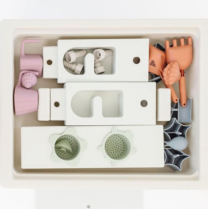 PLAYSMOL Tide Water & Sensory Table, 3-in-1 Play Sand Table with Lid, Toddlers & Kids Indoor Outdoor Activity Water Station, Ages 3+