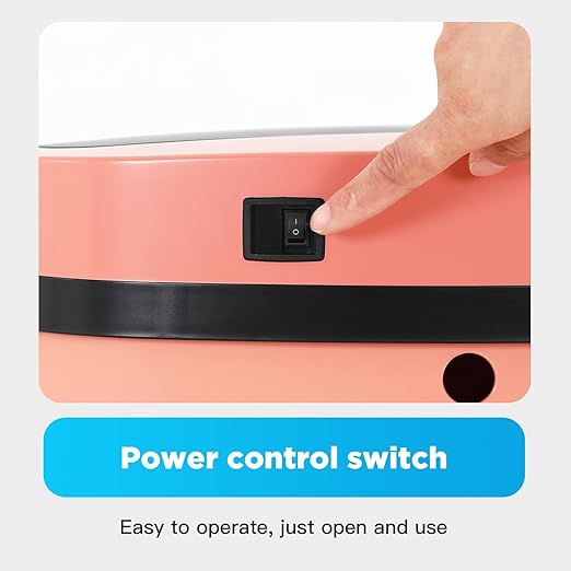 BestOffice | 13 Gallon Plastic Trash Can with Lid | Pink | Automatic Touchless Garbage Can | Odor Control | Modern Oval Design | Easy to Clean | Fits Any Kitchen, Bathroom, Office or Home