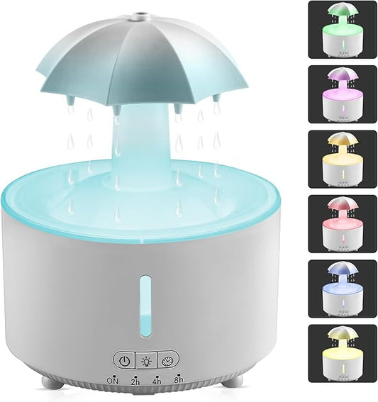Missfly Aromatherapy Diffuser,Clouds and Cool Mist Humidifier,360° Rotatable,Super Quiet, Easy to Fill & Clean, Auto Shut-Off,300ml Essential Oil Diffuser for Bedroom Home and Office (White)