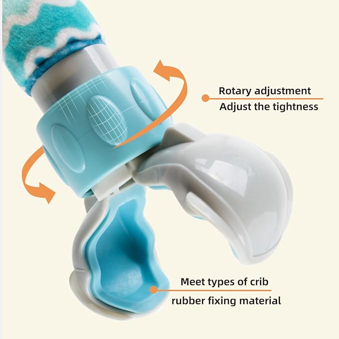 Caterbee Baby Bouncer Bar, Stroller and Crib Accessory, Pram Activity Arch, Bassinet Travel Toys for Toddlers (Sky)