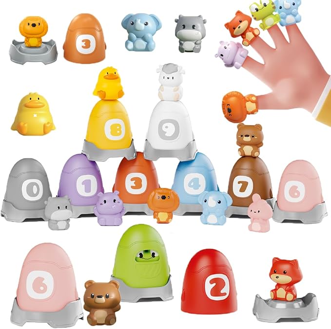 Learning Toy Animals Toys Montessori 30 Pcs for 1 2 3 Year Old Toddlers Counting, Matching, Sorting Fine Motor Games, Christmas Birthday Gift for Baby Boys Girls Age 12-18 Months