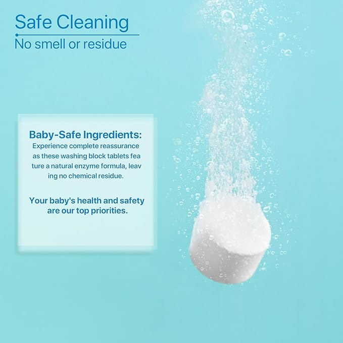 Official Washing Block for All Kinds of Baby Bottle Washers, 160 Detergent Tablets