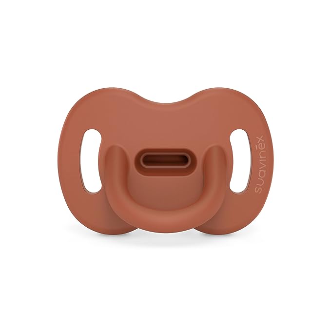 Color Essence SX PRO Silicone Baby Pacifier 1Pk, Made with 100% Soft Silicone, Baby Essentials Perfect for Breastfeeding Babies, Designed in Spain, 0-6 Mths, Sunset Orange