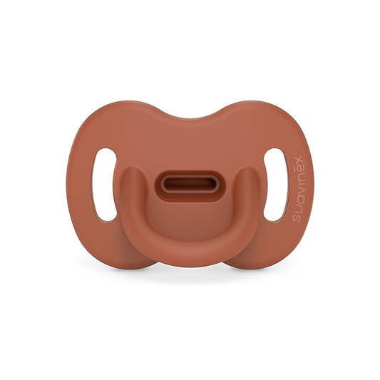 Color Essence SX PRO Silicone Baby Pacifier 1Pk, Made with 100% Soft Silicone, Baby Essentials Perfect for Breastfeeding Babies, Designed in Spain, 0-6 Mths, Sunset Orange