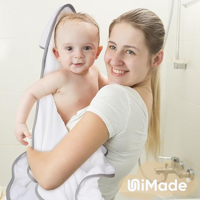 Hooded Towel for Newborn, 4 Pack Soft Coral Fleece Baby Towels, Ultra Absorbent Bath Cloths Bulk for Infants, Toddlers, Newborn Essential- 30 x 30 inch - Pink & White