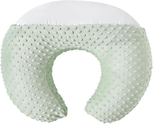 Nursing Pillow and Positioner Breastfeeding and Bottle Feeding, Propping Baby, Tummy Time, Sitting Support, with Removable Polyester Cover, dots Fabric, for Baby Boy Girl(Bay)