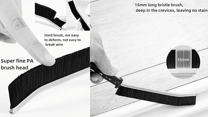 3 PCS Crevice Cleaning Brush,Hard Bristle Crevice Cleaning Brush,Crevice Cleaning Tool is Effective to Clean The Small Gap of Kitchen, tolilet and Windows.