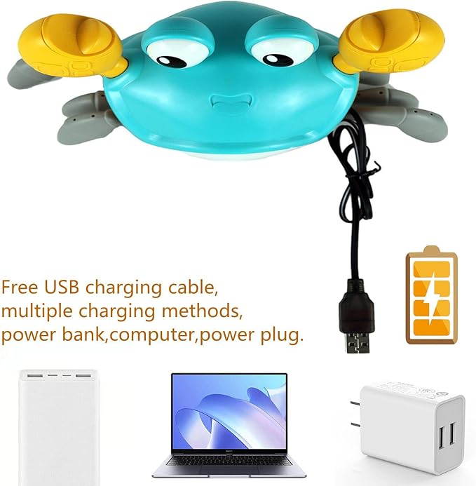 Crawling Crab Baby Toy Fantastic Creatures Toys Infant Sensory Tummy time Toys 3 4 5 6 7 8 9 10 11 12 Babies boy Girl Learning Crawl 3-6 6-12 Walking Toddler Gifts for 36 Months Old (Green)