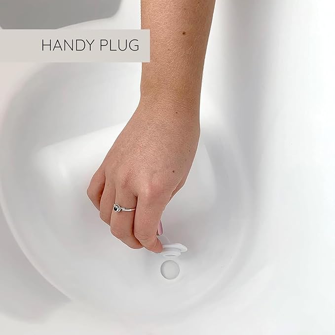 Shnuggle Newborn Bath Essentials Bundle | Baby Bath with Support Bump and Soft Backrest & Rinse Jug | Safe, Gentle, and Stylish Bathtime Set for Babies & Toddlers | White/Grey