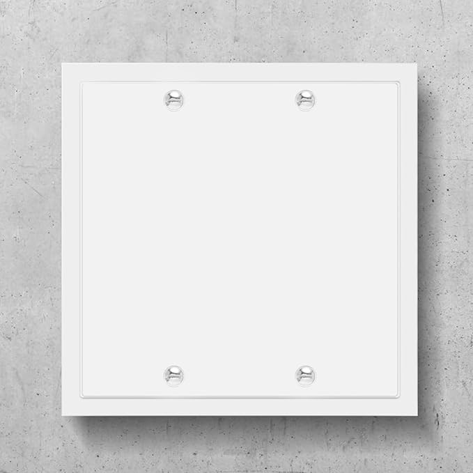 Henne Bery Modern Edge Decorative Wall Plate Switch Plate Outlet Cover, Durable Solid Zinc Alloy (Double Blank, White)