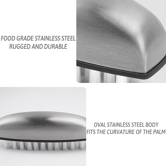 Vegetable and Fruit Cleaning Brush, 304 Stainless Steel Cleaning Brush, Microfiber Scrubbing Pad, Multipurpose Kitchen Tool