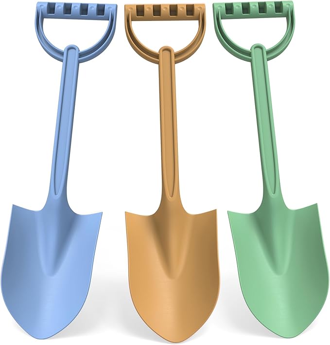 3PCS Beach Shovel Sandbox Toy, 16 inch Heavy Duty Shovel Garden Digging Bath Water Pool Toy for Kid Adult, Garden Digging Sand Toy Camping Travel Beach Essential