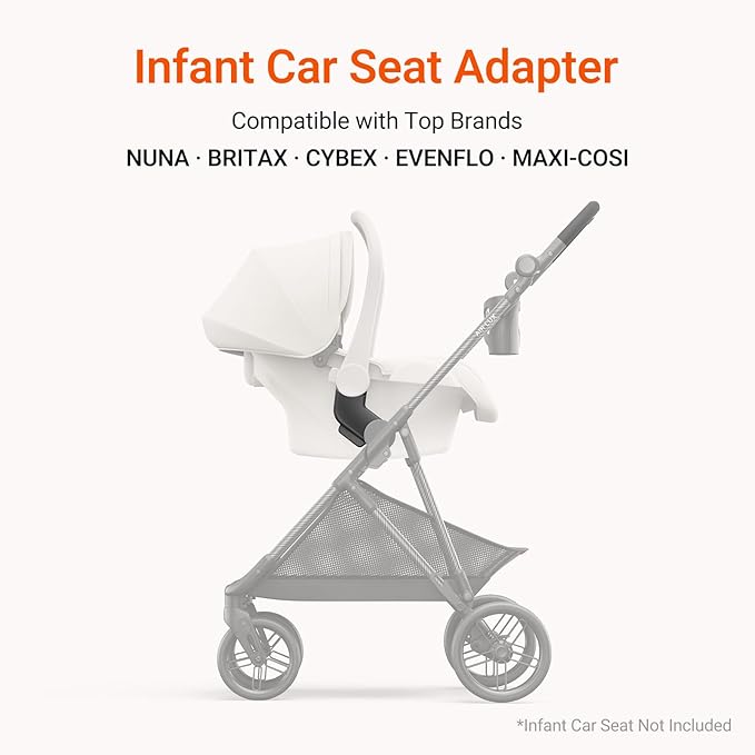 MAMAZING Air Lux Baby Stroller with Carbon Fiber Frame, One-Hand Fold & Reversible Seat, Magnetic 5-Pt Harness, Car Seat Adapter, 15.8lbs, Dark Navy