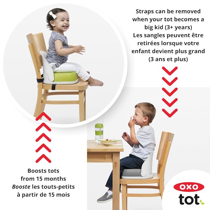 OXO Tot Perch Booster Seat with Straps, Gray