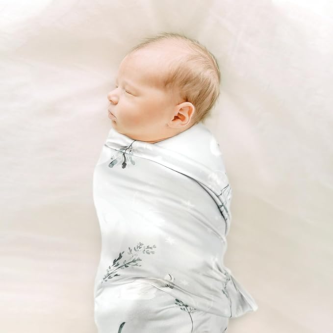 GRSSDER Baby Blankets 2 Pack Super Soft Jersey Knit Swaddle Blankets for Baby Girls and Boys, Double Layer Receiving Blankets 34 x 44 Extra Large for Swaddling, Bear & Snow Wolf