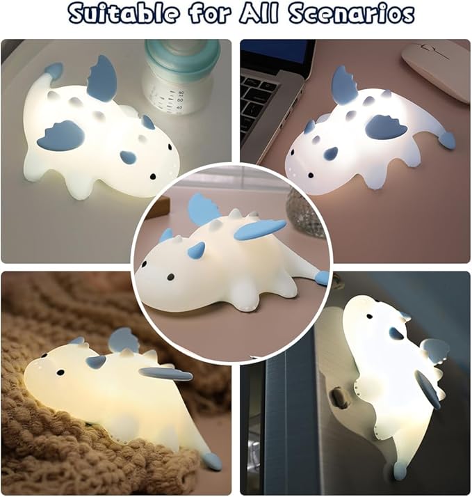 S NMT Novelty Silicone Nailoong Night Light RGB Color Changing Sleeping Lamp, Timing 30Min 3 Level Brightness Dimming Beside Lamp for Baby Gifts Room Decor