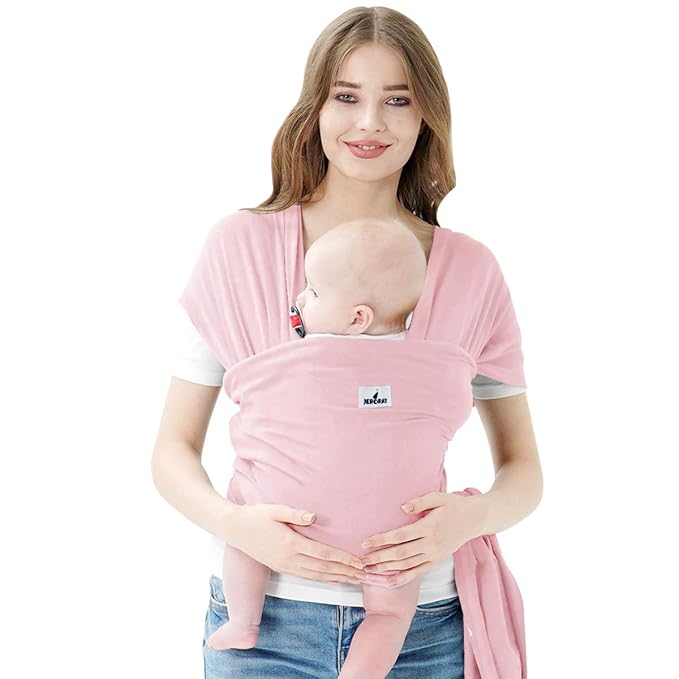 Baby Wraps Carrier, Jeroray Baby Carrier,Hands Free Infant Carrier, Lightweight,Breathable,Softness,Light Pink