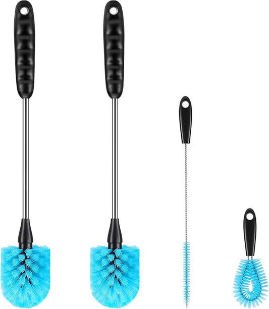 3-in-1 Stainless Steel Bottle Cleaning Brush Set - Long Handle for Narrow Neck, Sport, Baby, Flask, Straw, Tumbler, Cup