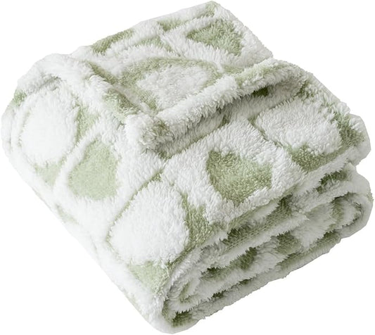 Fleece Baby Blanket for Boys 3D Checker Design, Warm Cozy and Fluffy Infant Newborn Toddler Small Receiving Blankets for Crib Stroller, 30x40 Inches,Green