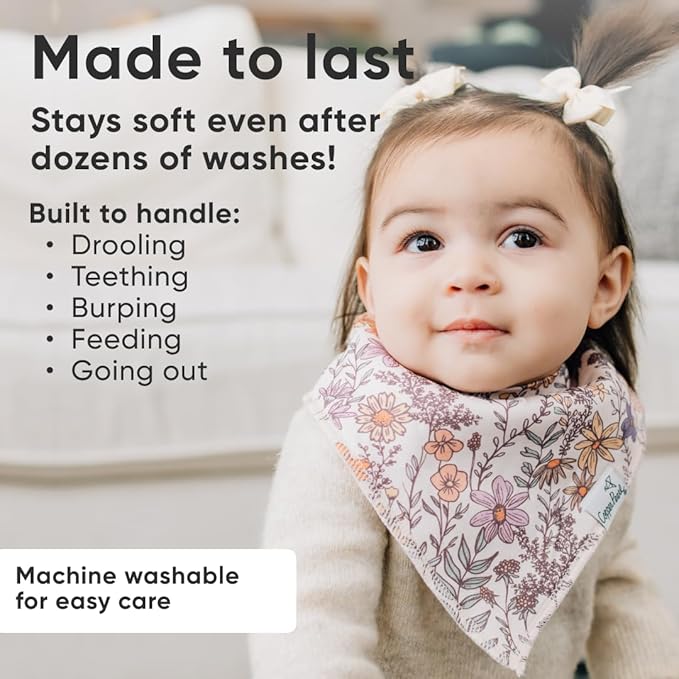 Copper Pearl Baby Bandana Drool Bibs for Drooling and Teething 4 Pack Gift Set Flora
