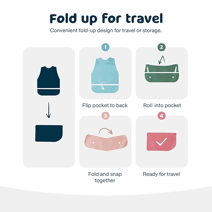 Tiny Twinkle Short Sleeve Apron Baby & Toddler Bib for Boys – Waterproof, Mess-Proof Bibs for Eating & Feeding, Machine Washable, Perfect Holiday Gift (Space, 6–24M)