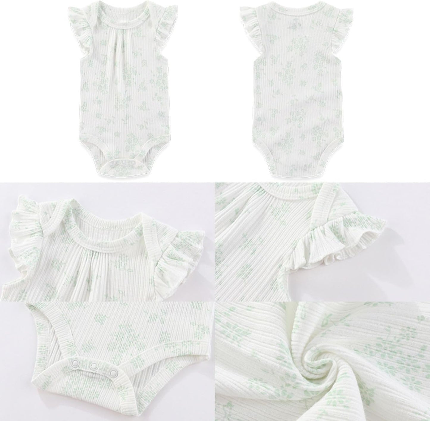 Four Seasons Baby Boy Girl Bodysuits 5-Pack Cotton Comfort Short Sleeve Baby Clothes Soft Infant Outfits