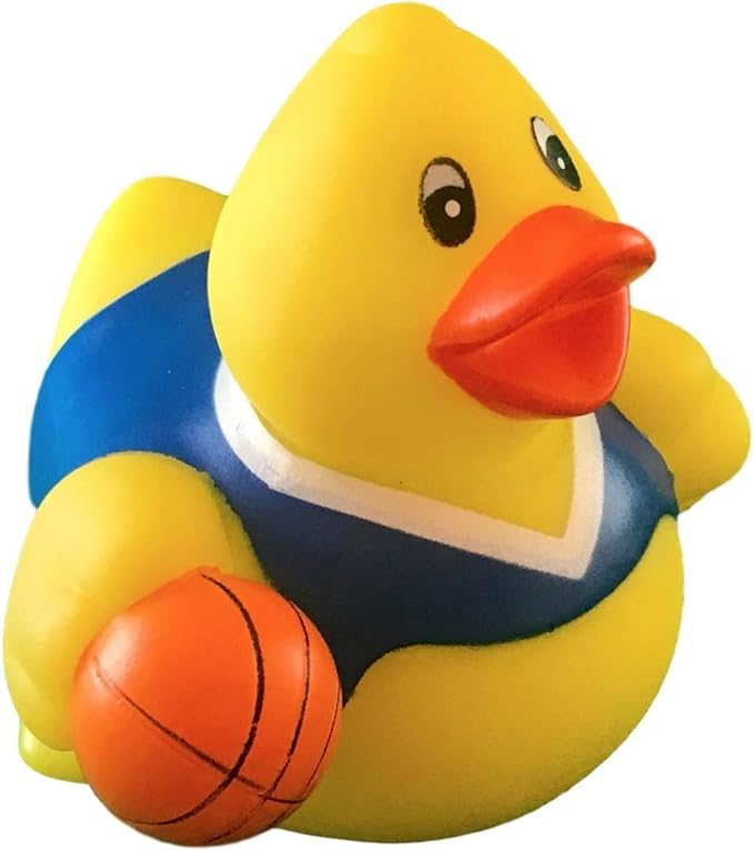 3" Basketball Rubber Duck [Sealed Hole, No Mildew] - Baby Safe Bathtub Bathing Toy