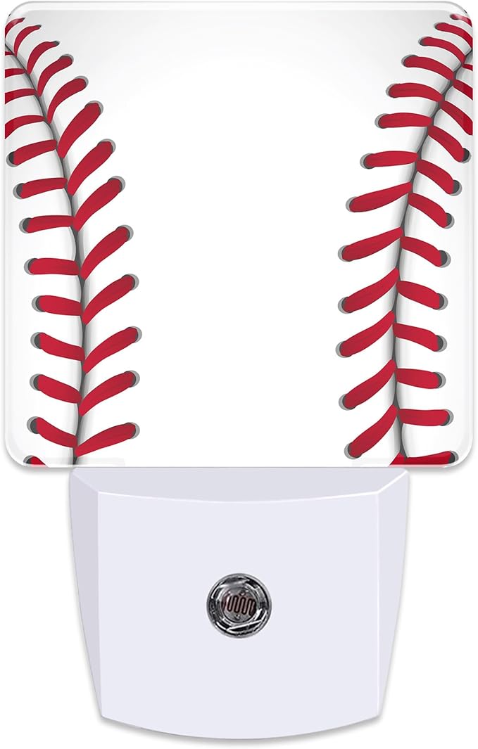 Baseball Plug in Night Light with Auto Dusk to Dawn Sensor,Warm Night Lights for Boys Girls Bedroom Bathroom Hallway Kids Room Gifts