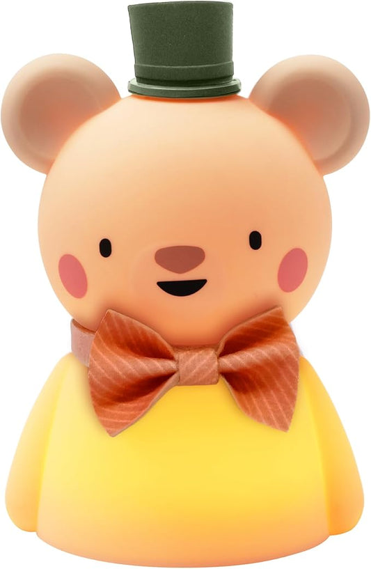 Taf Toys Silicone Kids Night Light Adjustable Brightness Levels & 30-Min Timer Tap Control 3-Level Dimmable Baby Night Lights for Nursery USB Rechargeable Nursing Lamp Bedroom Décor (Little Bear)