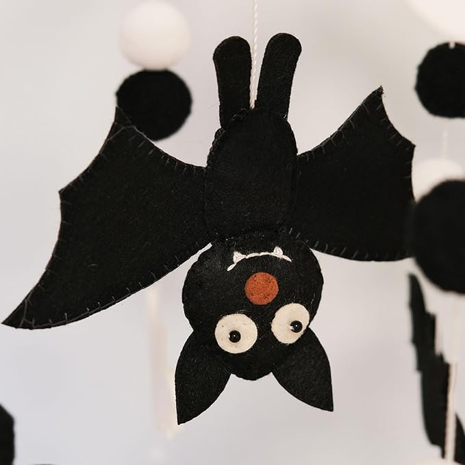 Bat Baby Mobile, Gothic Mobile for Crib, Halloween Crib Mobile for Boys and Girls, Gothic Nursery Mobile for Bassinet, Bat, Moon