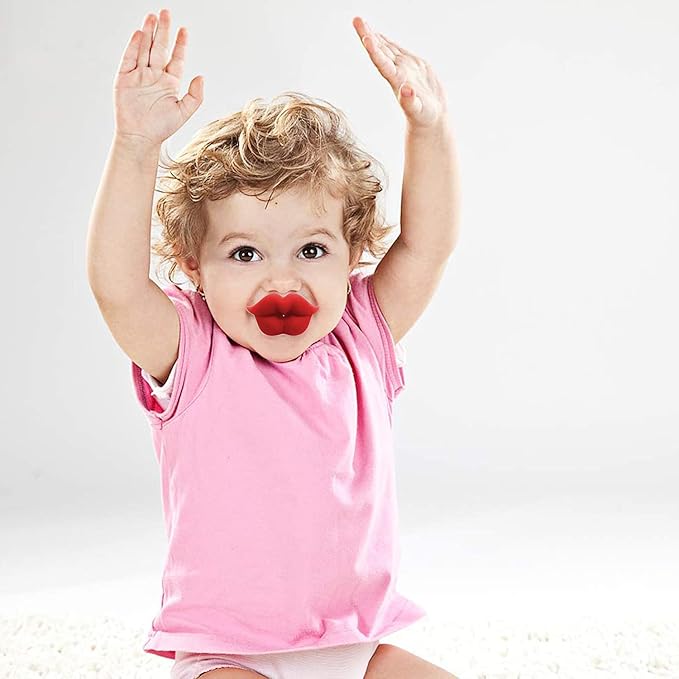Funny Baby Pacifiers, Lips Pacifiers 0-18 Months for Babies,Lips Binky,Gift for Newborns,Infants,Toddlers,Baby Girl,BPA Free(3 Packs)