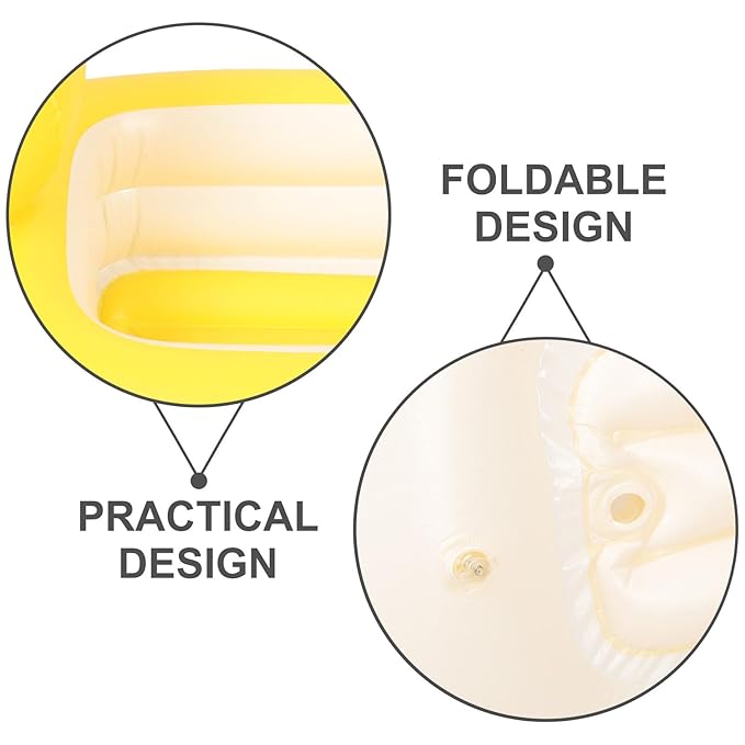 Sosoport Baby Inflatable Bathtub Animal Duck Portable Infant Toddler Bathing Tub Mini Air Swimming Pool Shower Basin for Kids Boys Girls