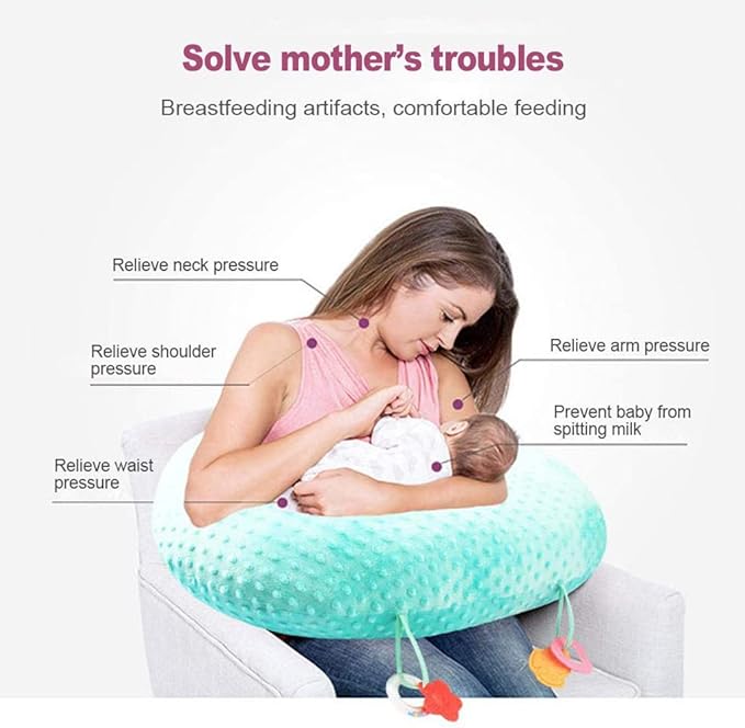 Baby Nursing Pillows for Breastfeeding, Multifunctional Ultra Soft Minky Nursing Pillow for Boys and Girls, Baby Feeding Support Pillow for Newborn, Green