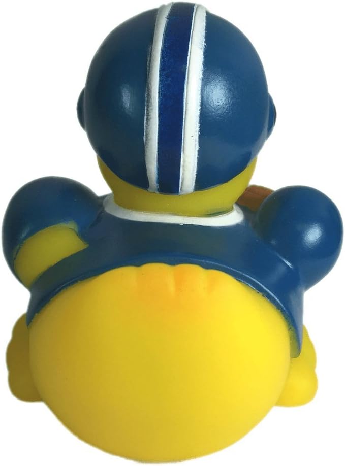 3" Football Rubber Duck [Sealed Hole, Floats Upright] - Baby Safe Bathtub Bathing Toy